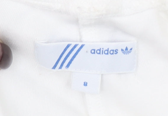 Adidas Women's White Track Pants Size 8 Elastic Waist Joggers
