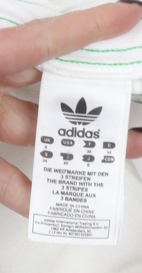 Adidas Women's White Track Pants Size 8 Elastic Waist Joggers