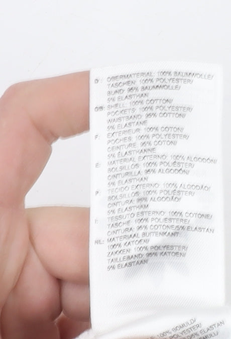 Adidas Women's White Track Pants Size 8 Elastic Waist Joggers