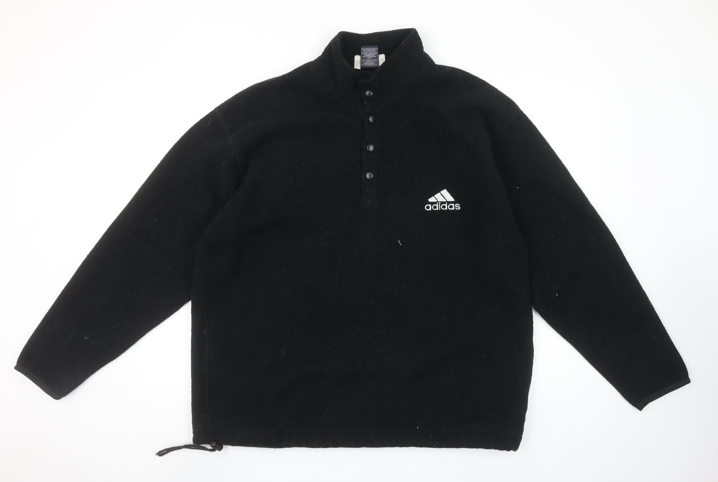 Adidas Men’s Black XL Fleece Henley Sweatshirt Pullover