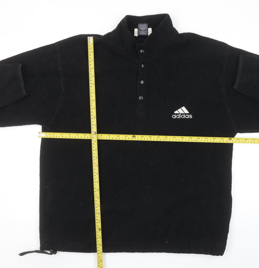 Adidas Men’s Black XL Fleece Henley Sweatshirt Pullover