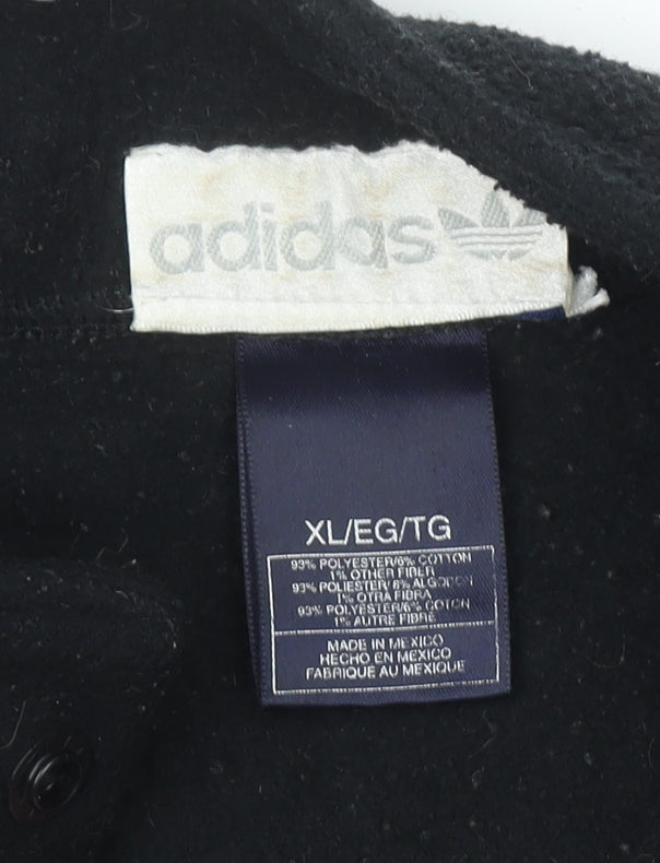 Adidas Men’s Black XL Fleece Henley Sweatshirt Pullover