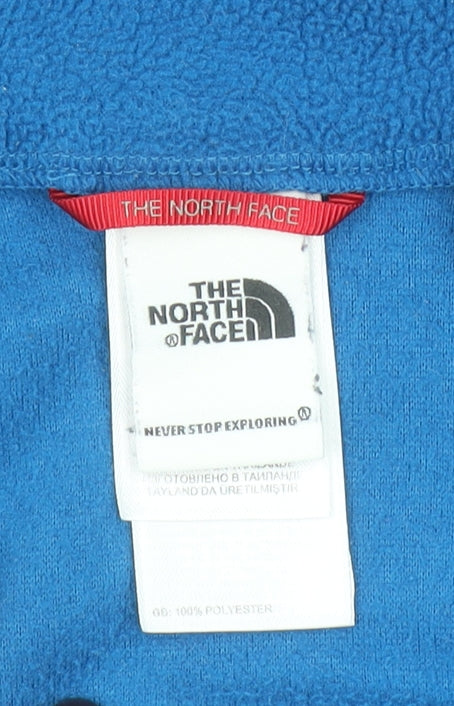 The North Face Women Blue Fleece Hooded Full Zip Jacket Size S