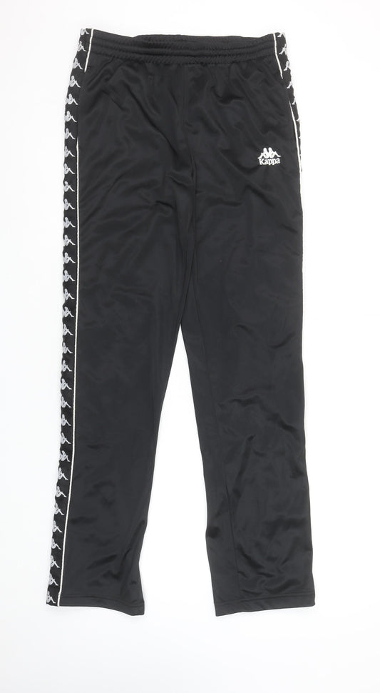 Kappa Mens Black Large Jogger Trousers with Logo Stripes