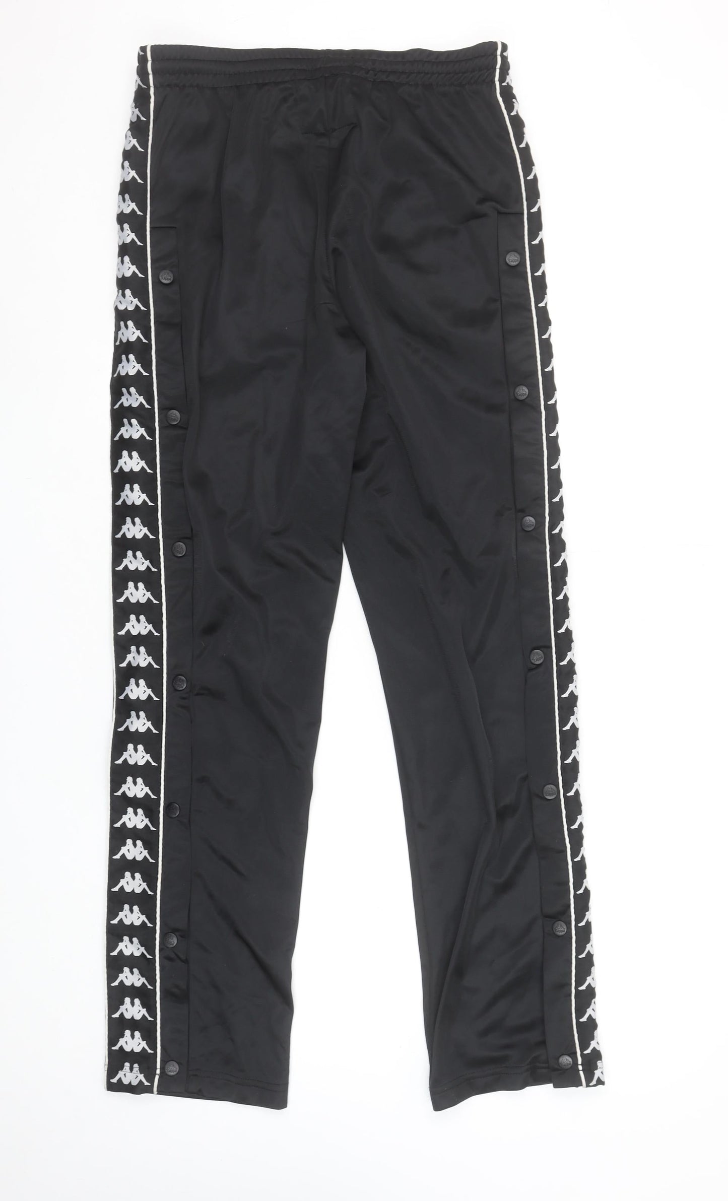 Kappa Mens Black Large Jogger Trousers with Logo Stripes