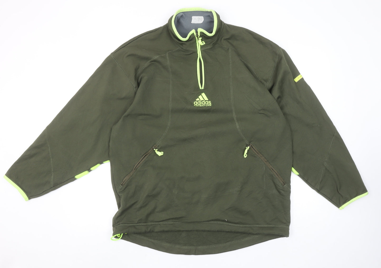 Adidas Men’s Green 1/4 Zip Pullover Fleece Sweatshirt L