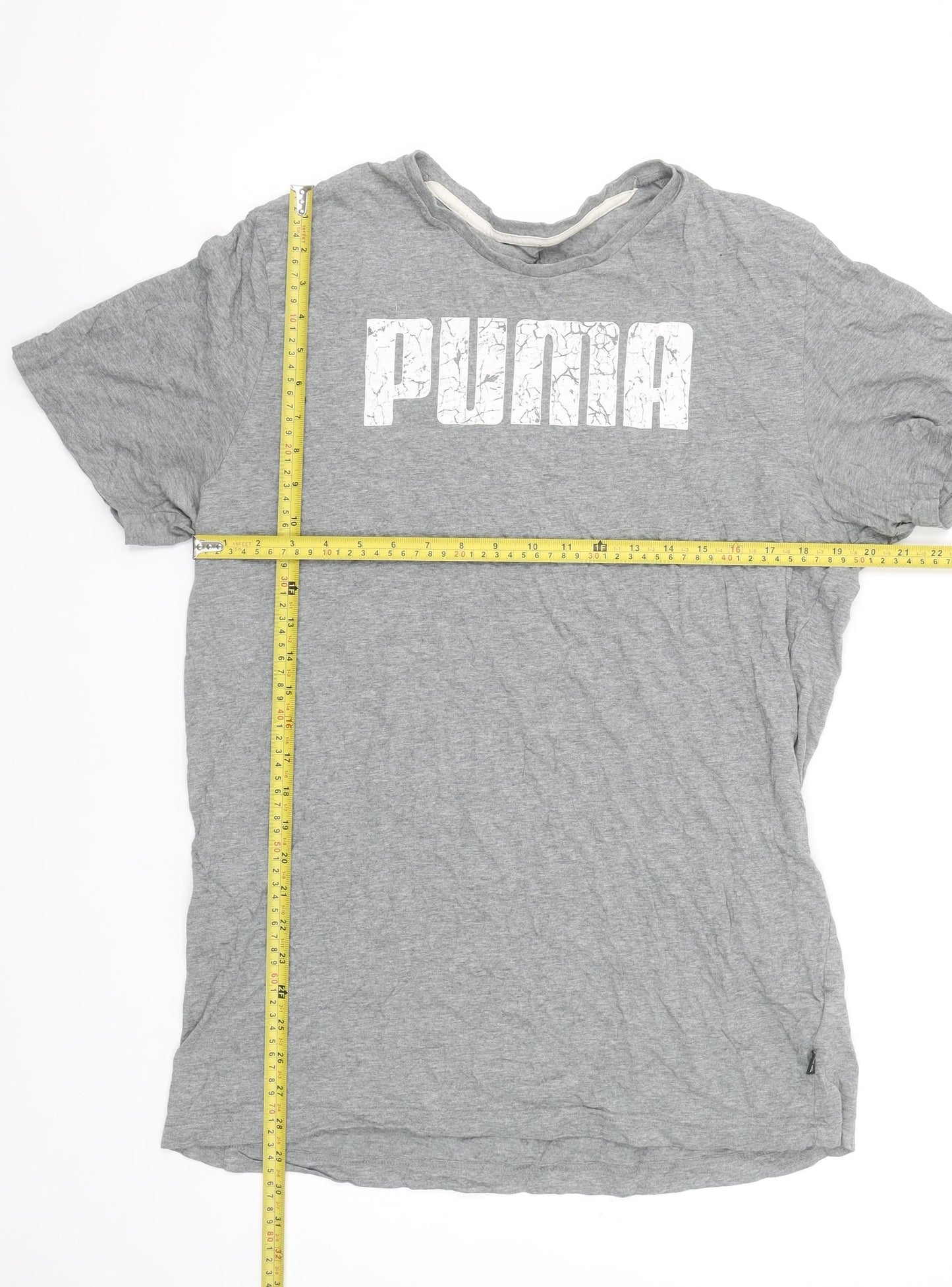 Puma Mens Grey XL Graphic Logo Crew Neck Short Sleeve T-Shirt