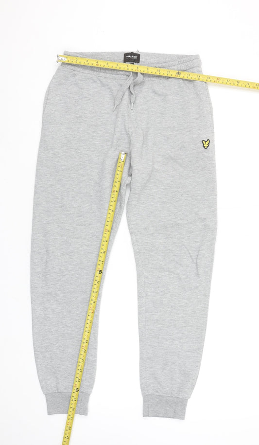 Lyle & Scott Boys Grey Jogger Trousers 12-13 Years Regular Fit Cotton Blend