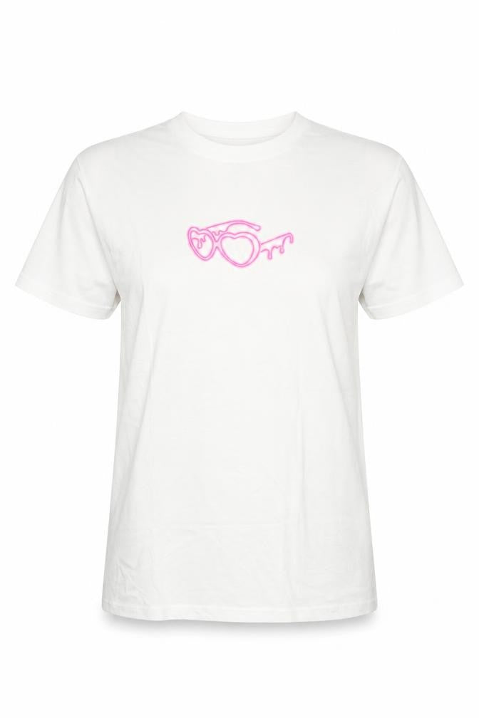 Front view of I Saw It First Love Island White Cotton Women’s T-Shirt, size S
