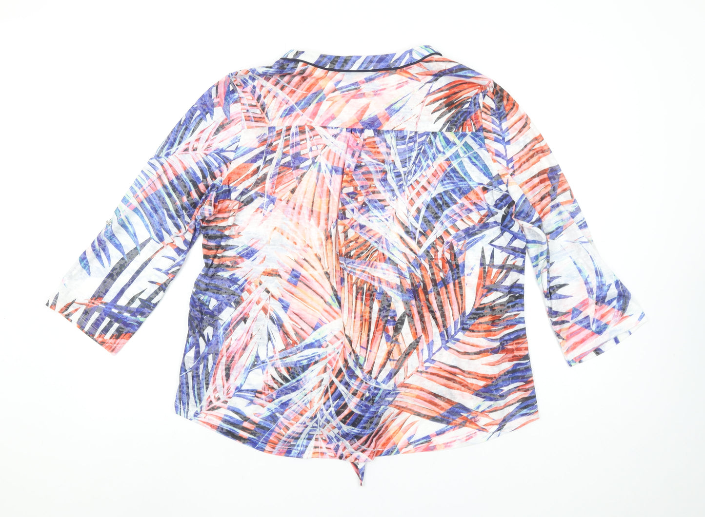 Roman Women’s Multicoloured Tropical Button Tie Front Blouse M