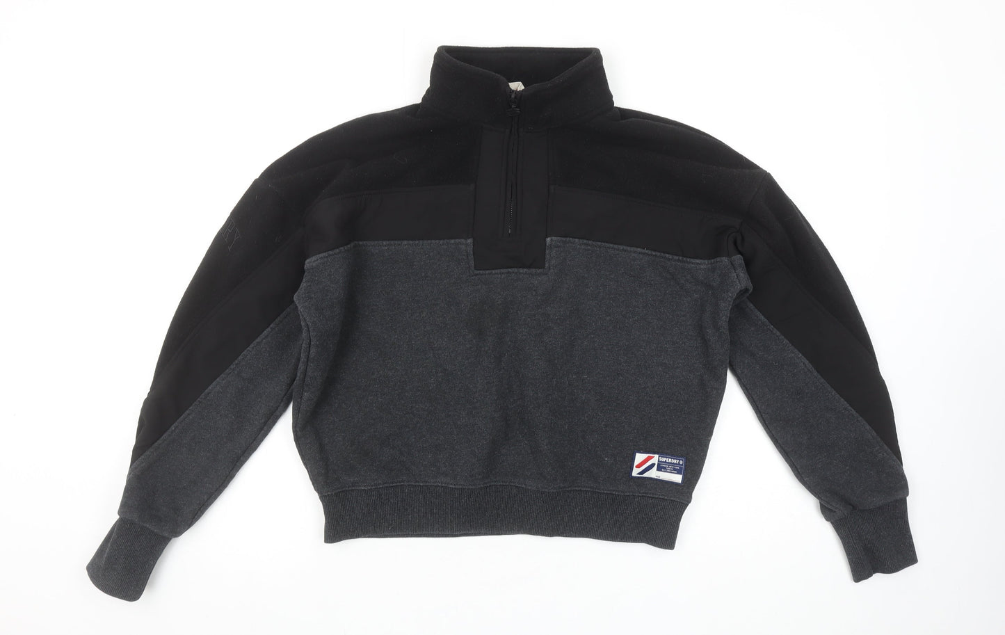 Superdry Women's Grey 1/4 Zip Pullover Sweatshirt UK 12