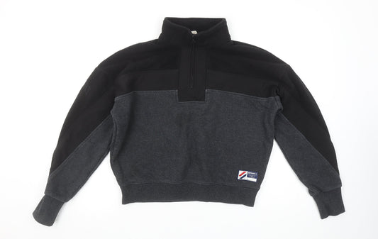 Superdry Women's Grey 1/4 Zip Pullover Sweatshirt UK 12