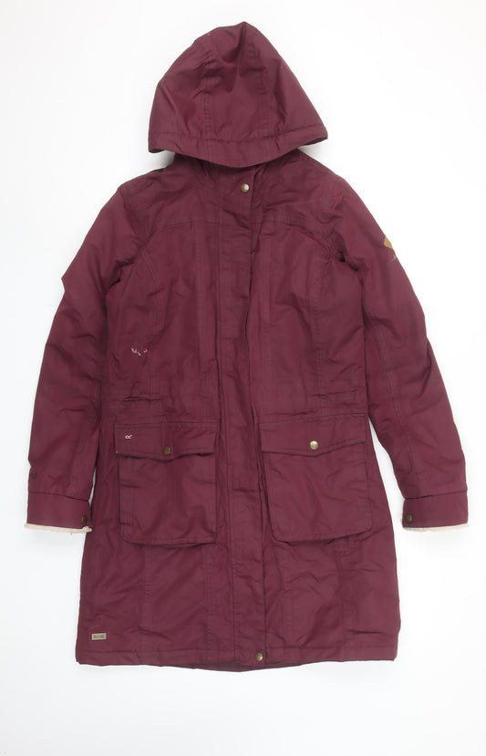 Regatta Women’s Red Hooded Waterproof Parka Coat Size 10