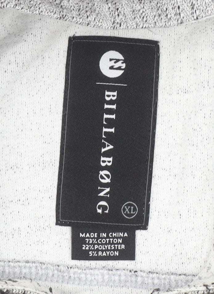 Billabong Men’s Grey Pullover Hoodie XL Knit Cotton Blend