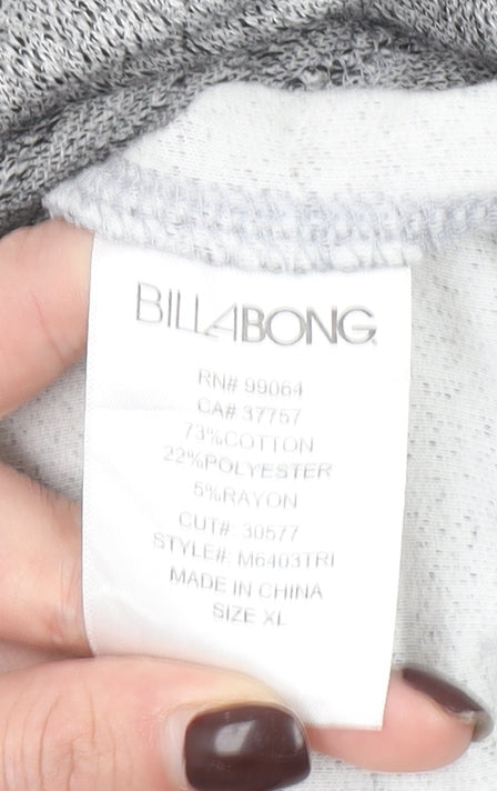 Billabong Men’s Grey Pullover Hoodie XL Knit Cotton Blend