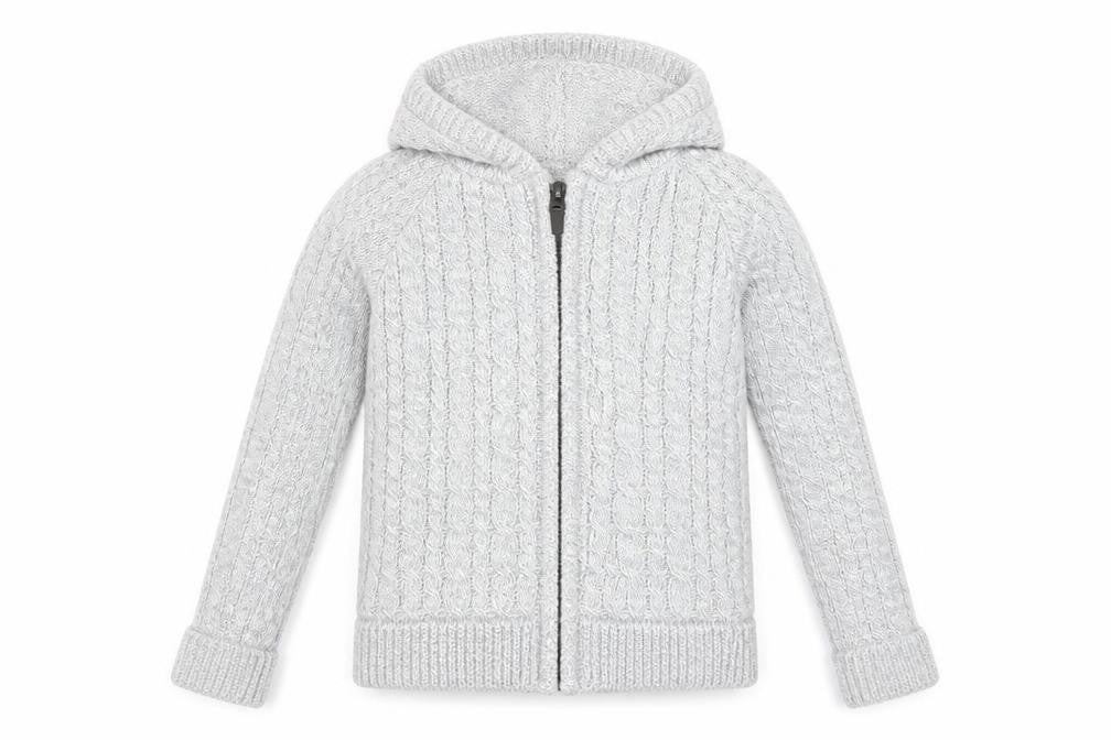 SoulCal Boys Grey Hooded Cable-Knit Cardigan 9-10 Years Toggle Zip Warm