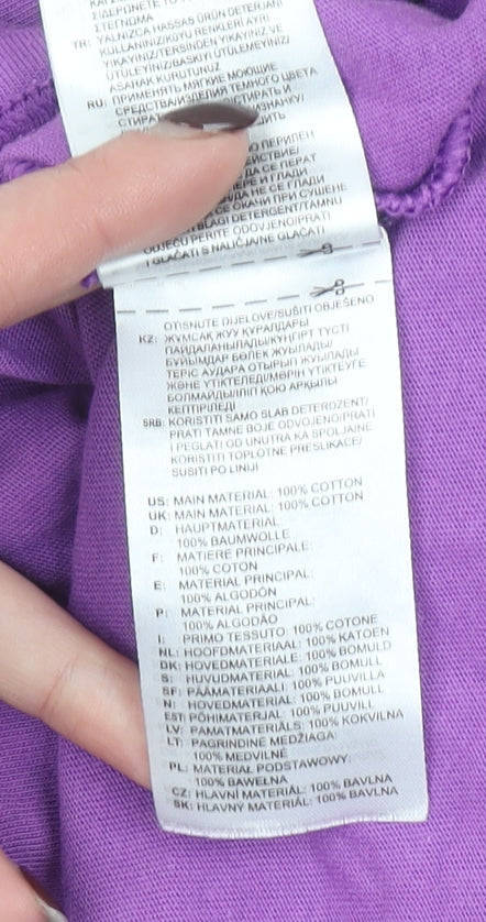 Adidas Womens Purple Graphic T-Shirt XS Short Sleeve Cotton