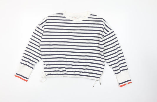 John Lewis ANYDAY Womens Navy Stripe Pullover Sweatshirt Small