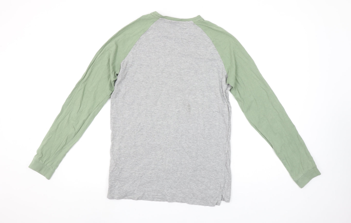 Jack Wills Boys Grey & Green Long Sleeve Raglan T-Shirt 14-15 Years