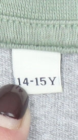 Jack Wills Boys Grey & Green Long Sleeve Raglan T-Shirt 14-15 Years