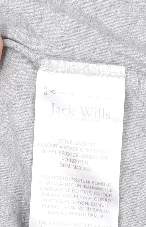 Jack Wills Boys Grey & Green Long Sleeve Raglan T-Shirt 14-15 Years