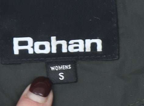 Rohan Womens Green Waterproof Hill Top Jacket Size S Long Hooded Coat