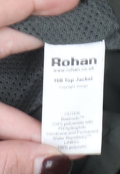 Rohan Womens Green Waterproof Hill Top Jacket Size S Long Hooded Coat