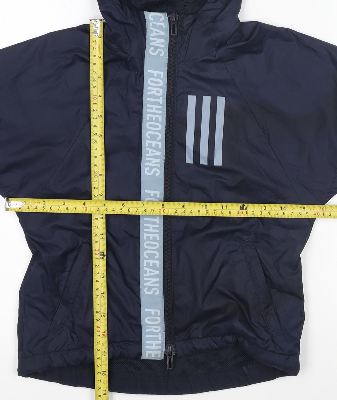 Adidas Boys Navy Blue 4-5 Years Windbreaker Hooded Active Jacket