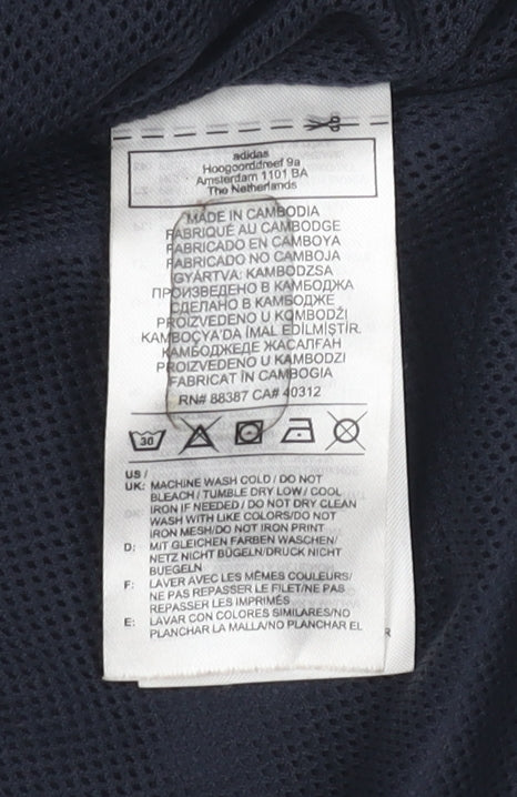 Adidas Boys Navy Blue 4-5 Years Windbreaker Hooded Active Jacket