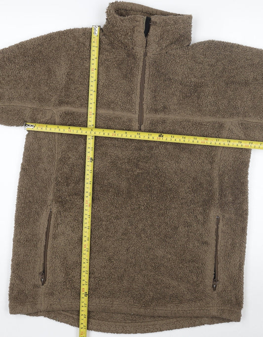 Peter Storm Men's Brown Fleece Pullover Sweatshirt Size L 1/2 Zip Outdoor