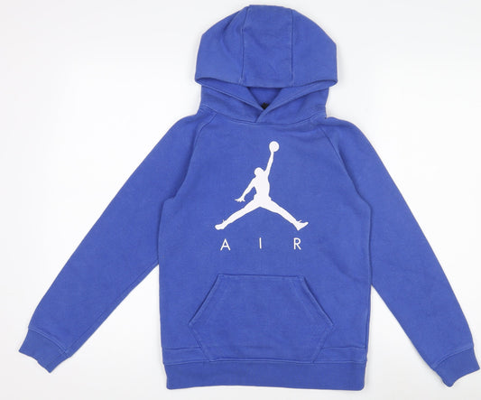 Nike Air Jordan Boys Blue Hoodie 8-10 Years Pullover Fleece Sweatshirt