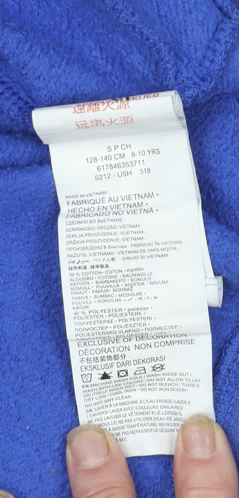 Nike Air Jordan Boys Blue Hoodie 8-10 Years Pullover Fleece Sweatshirt