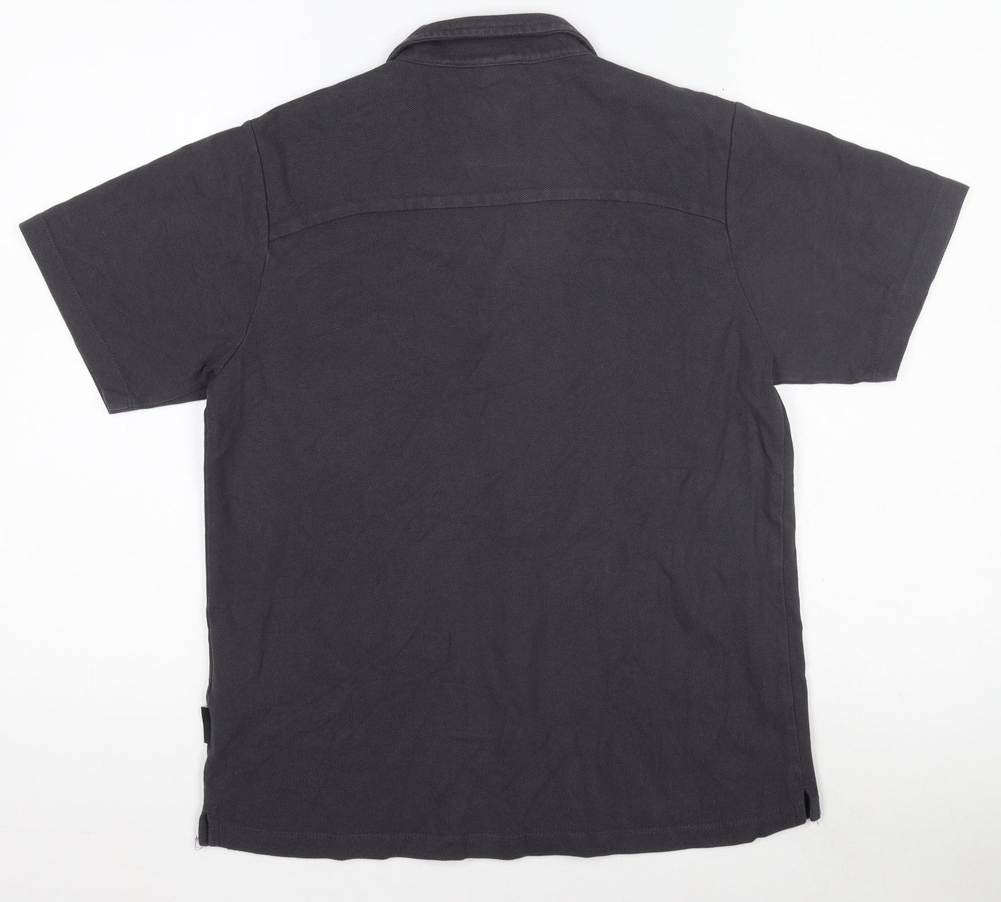 Ellesse Boys Black 13-14 Years Button-Up Collared Casual Shirt