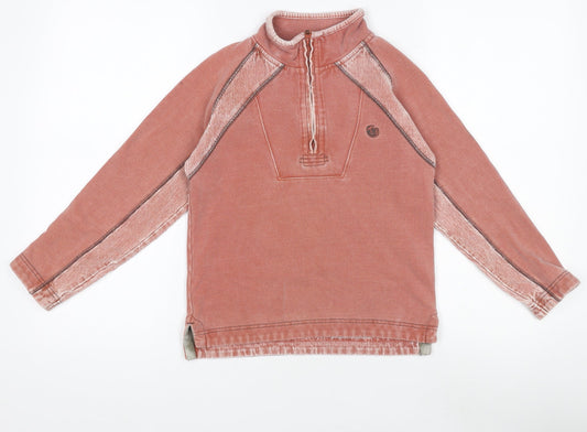 Fat Face Girls Pink 1/4 Zip Cotton Track Jacket 6-7 Years