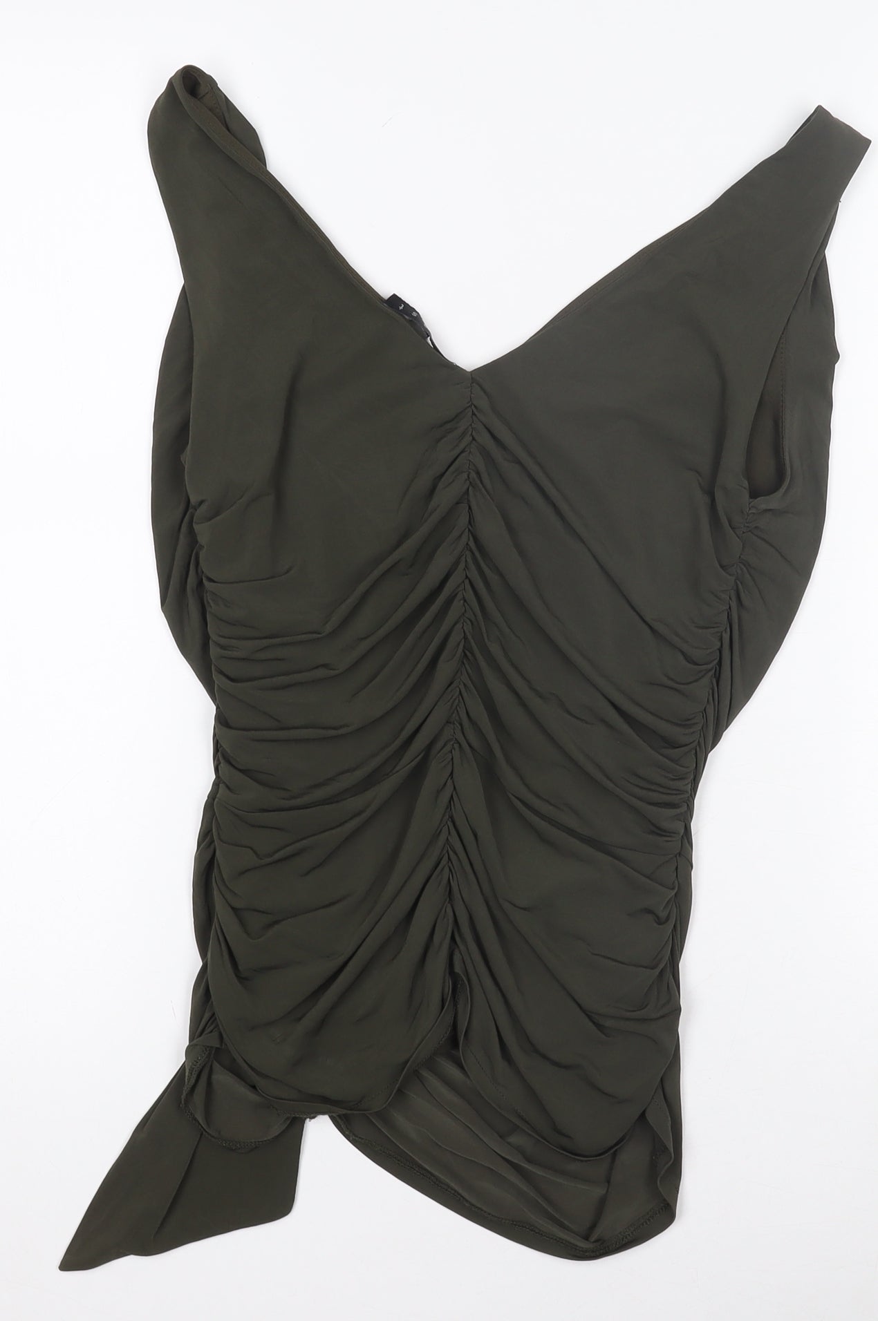 Coast Women's Green Wrap Jersey Sleeveless Blouse Size 12