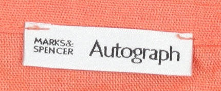 Marks and Spencer Autograph Women’s Orange Linen Blend Wrap Blouse Size 12