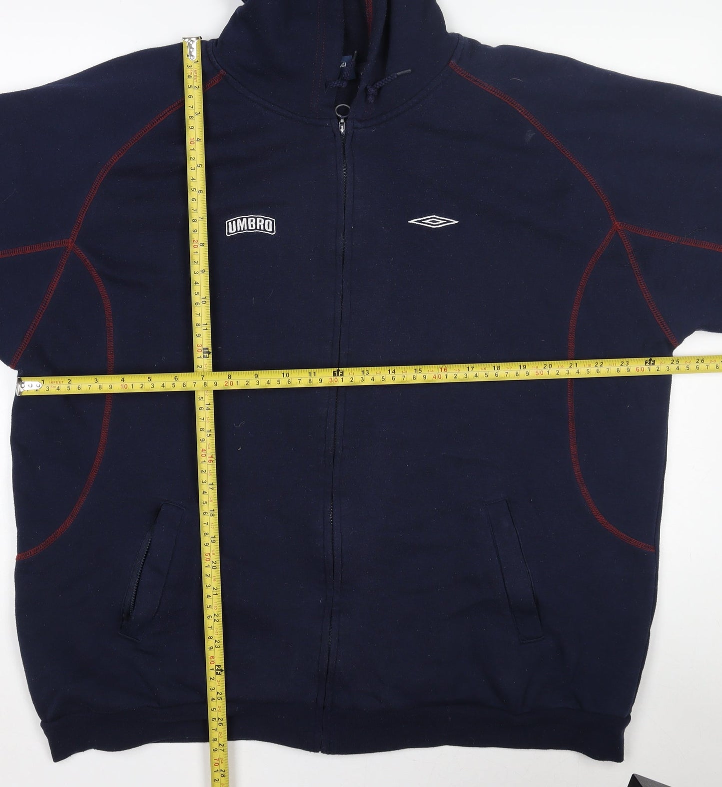 Umbro Men's Blue XL Track Jacket Hooded Full Zip Activewear