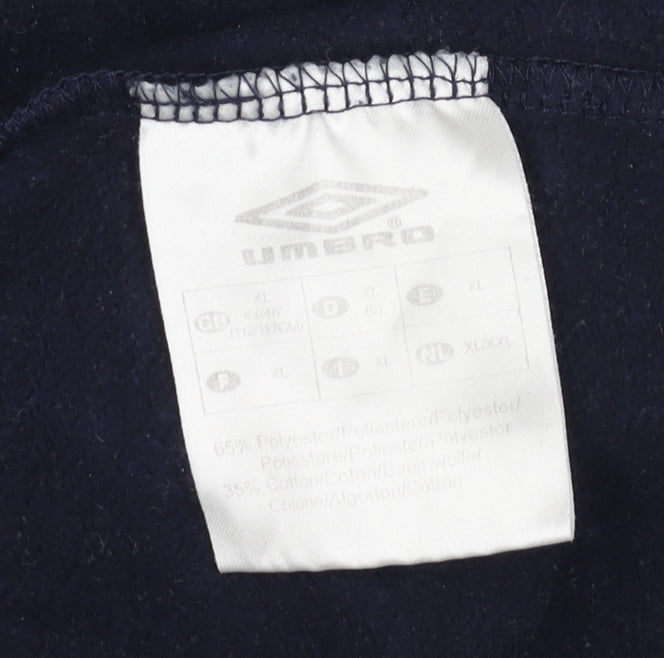 Umbro Men's Blue XL Track Jacket Hooded Full Zip Activewear