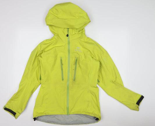 Arc'teryx Women's Yellow Waterproof Hooded Rain Jacket Size S