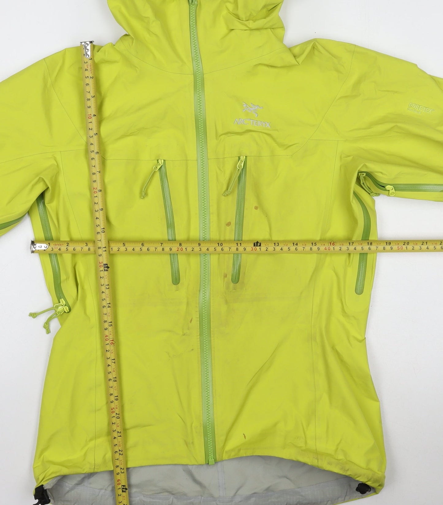 Arc'teryx Women's Yellow Waterproof Hooded Rain Jacket Size S