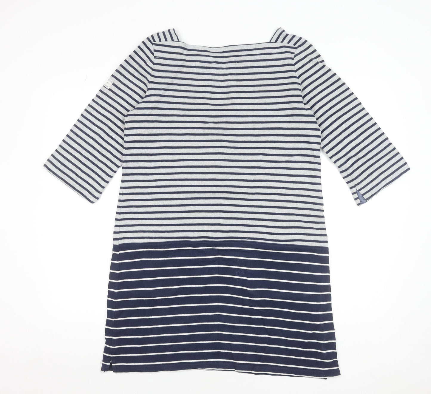 Joules Women Blue Striped Cotton Shift Dress Size 12 Nautical Style