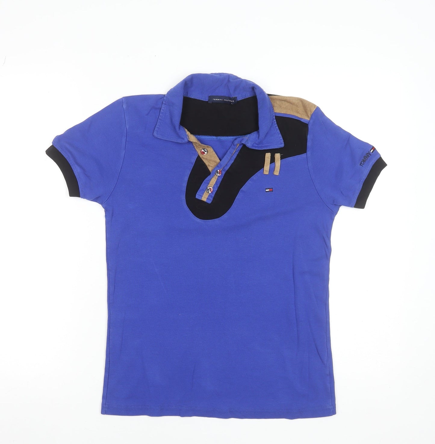 Tommy Hilfiger Women's Blue Cotton Polo Shirt Size L