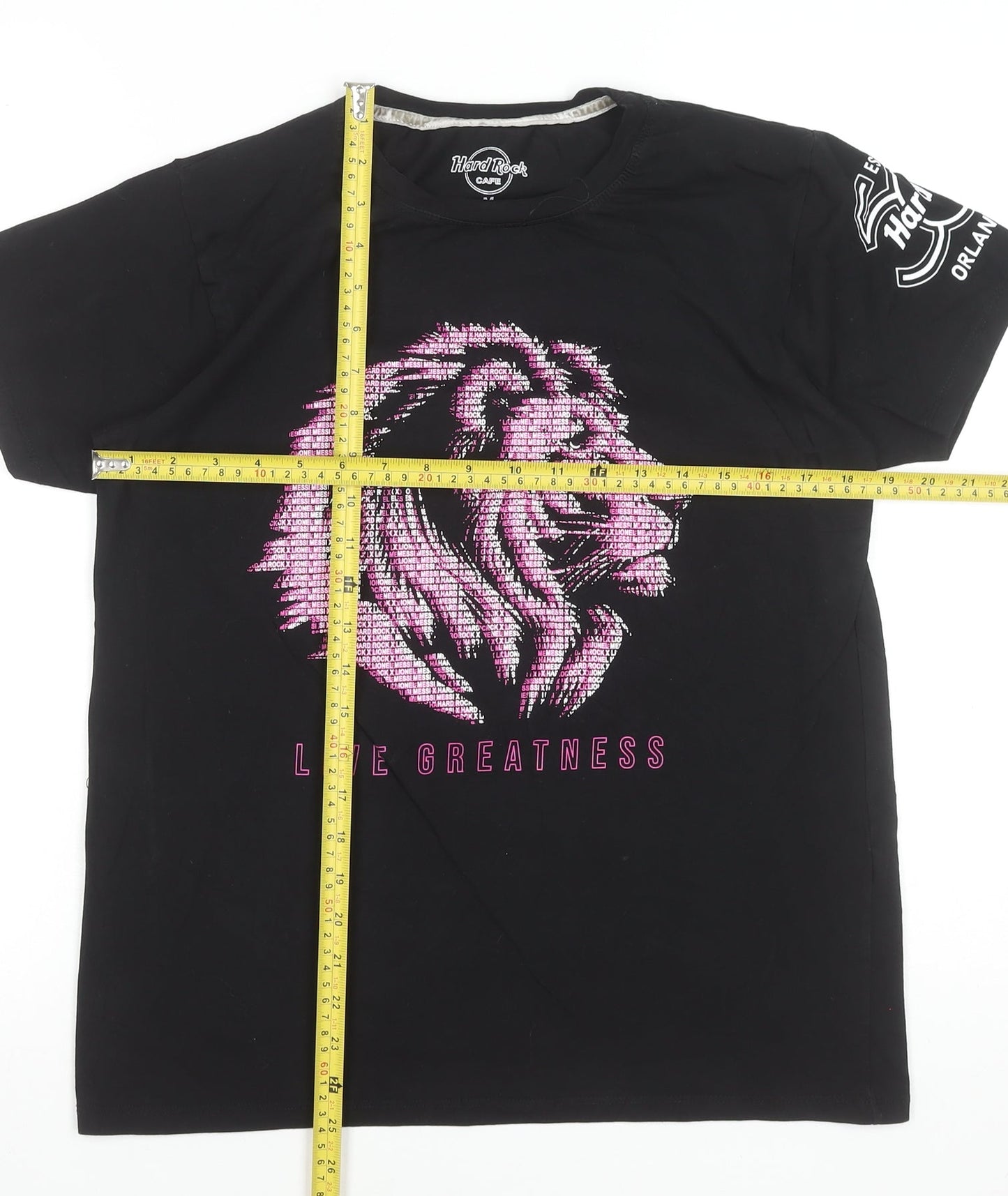 Hard Rock Cafe Men's Black Cotton Lion Graphic T-Shirt Size M