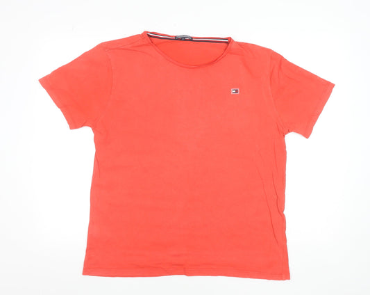 Tommy Hilfiger Men's Red Crew Neck Cotton T-Shirt Size M