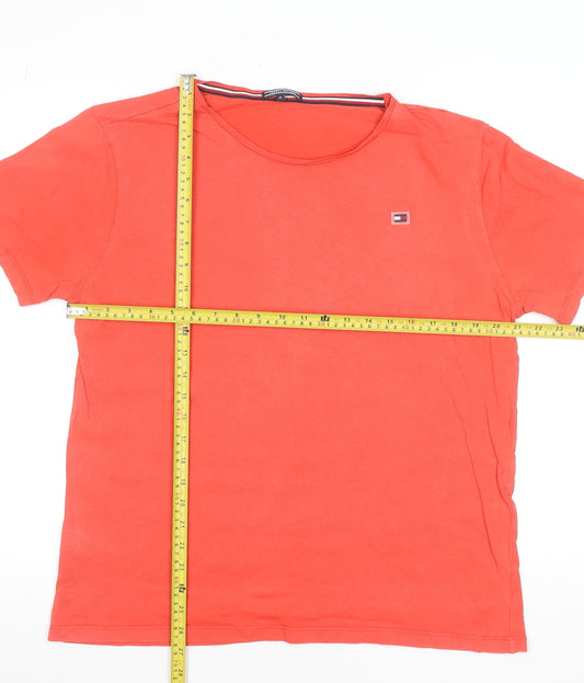 Tommy Hilfiger Men's Red Crew Neck Cotton T-Shirt Size M
