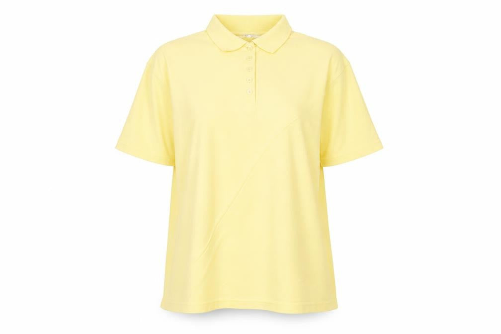 EWM Pure Classics Women's Yellow 100% Cotton Short Sleeve Polo Shirt M 14-16