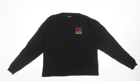 Carhartt WIP Womens Black Long Sleeve Cotton Graphic T-Shirt Size S