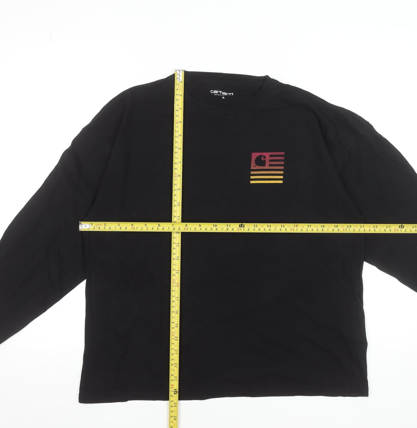 Carhartt WIP Womens Black Long Sleeve Cotton Graphic T-Shirt Size S