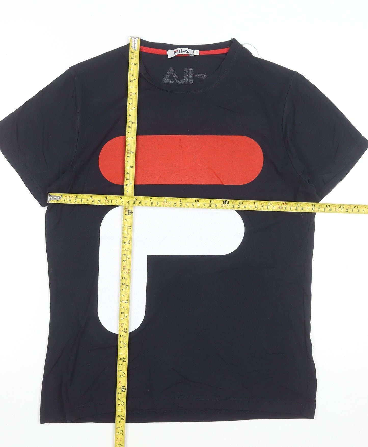 FILA Mens Blue Short Sleeve Crew Neck Graphic T-Shirt Size M