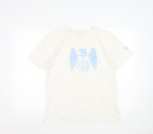 Umbro Men's White Graphic Sports T-Shirt Size L Short Sleeve Cotton